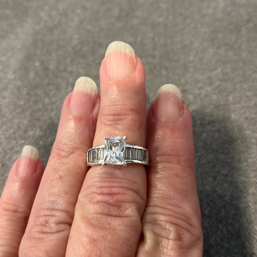 Sterling Square Cut CZ Ring-6 - Picture 11 of 11